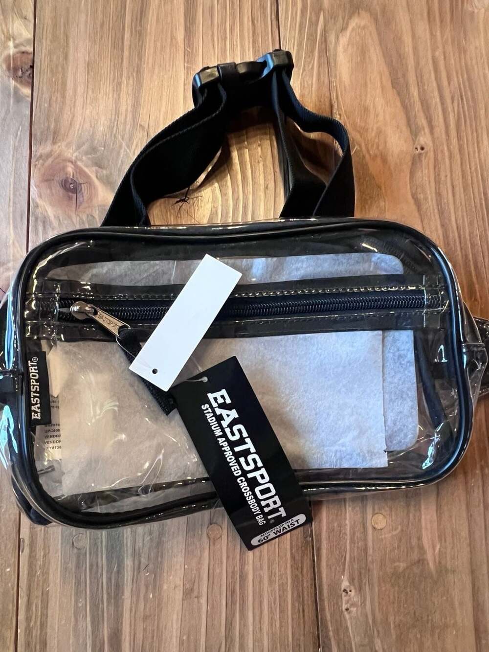 Eastsport Stadium Approved Crossbody Bag Clear with Black Trim